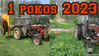 Pierwszy pokos trawy 2023 Ursus C-360 Kosiarka rotacyjna Lisicki z -178 1.85