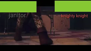 Janitor vs knighty knight | Willy's Wonderland | with weathbars