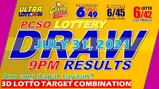 PCSO Lotto  Result Today July 31, 2021