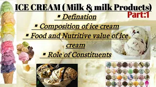 ICE CREAM (part 1) MILK AND MILK PRODUCTS. Food Science and Technology