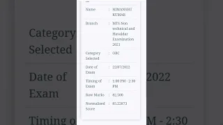 My Ssc mts tier 1 normalised marks by Rankiq #rankiq #ssc #sscmts #sscmts2021 #sscmotivation