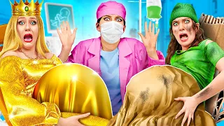 Rich Vs Poor Pregnant In The Hospital! Awesome Parenting Hacks & Gadgets