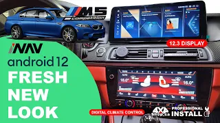 NEW INAV Android 12 screen BMW 5 Series M5 F10 Apple CarPlay Android Auto Digital Climate Control