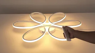 Modern Flower LED Ceiling Lights 3 Colors Changeable With Remote control for Living Room Bedroom