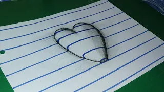 easy 3d drawing on paper for beginner। How to draw  love