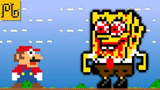 Mario vs the Giant Zombie SpongeBob Maze(Mario Cartoon Animation)