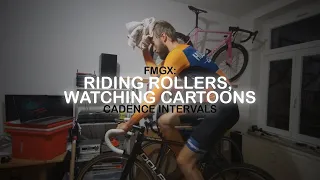 no zwift, no smart trainer - cadence intervals on rollers while watching cartoons