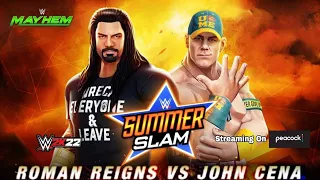 WWE Mayhem | Roman Reigns vs John Cena | Universal Championship | SummerSlam 2021