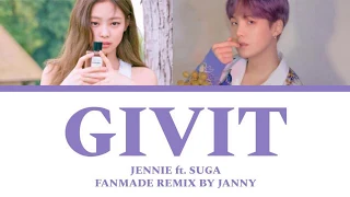 JENNIE - 'GIVIT' M/V (ft. SUGA) (Color Lyrics Eng/Rom/Han)
