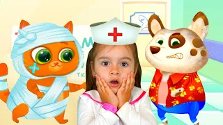 Арина попала в игре с котиком Bubbu и песиком Duddu в Больницу | Арина как доктор для Бубу и Дуду