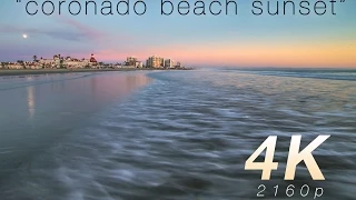 [4K] "Coronado Beach Sunset + Moonrise" 1 Hr Nature Video Canon 1DC