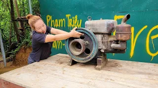 💡 The genius girl repair D15 diesel engine broken many parts from 8 years ago ep.12