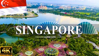 FLYING OVER SINGAPORE 4K - Incredible Beautiful Natural Scenery With Relaxing Music | VIDEO 4k