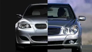 Mercedes e63 amg w211 vs bmw m5 e60 acceleration battle