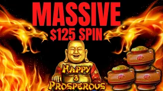 MASSIVE $125 SPIN JACKPOT ON DRAGON LINK HAPPY & PROSPEROUS HIGH LIMIT