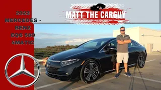 2022 Mercedes Benz EQS 580 4Matic is the ultimate luxury EV. Walk around, review POV night drive.