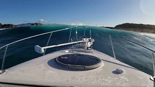 Narooma bar crossing big swell