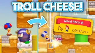 I Cheesed This TROLL Level and Stole the WORLD RECORD (Super Mario Maker 2)