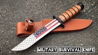 Military USA FLAG Survival Knife