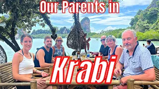 Our PARENTS visit KRABI Thailand Travel Vlog at Railay Beach - 4 Islands Boat Tour, Fish & Thai Food