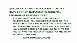 How Do I Apply For A New PR Card If I Have Lost Or Damaged My Original?