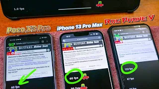 iPhone 13 Pro Max распаковка и сравнение экранов с Poco X3 Pro, Rog Phone 5 и iPad Pro 11 2021