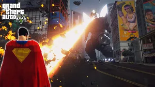 GTA 5 - Superman VS Space Godzilla | Epic Battle !!