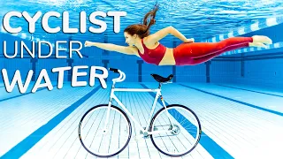 Cyclist UNDERWATER 😱 Underwater photoshooting with BIKE