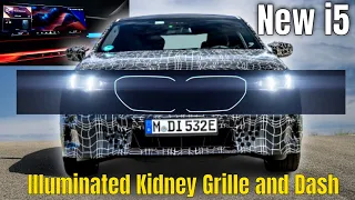 2024 BMW i5 Electric 5-Series Reveals Illuminated Kidney Grille and Dash