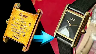 Restoring A vintage Cartier tank Watch With A burnishing stone