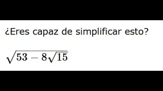 ¿Eres capaz de simplificar esta expresión en radicales?