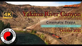 Northern Pacific's Yakima River Canyon (4K) | October 2020 | BNSF Trains | DJI Inspire 2