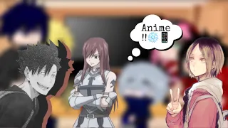 Anime characters react to each other | Part 2/3 | Fairy tail and Haikyuu!! | enjoy 😊