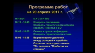 Открытие переходных люков ТПК Союз МС-04 и МКС, встреча экипажа и ТВ репортаж