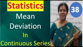 38. Mean Deviation in Continuous Series from Statistics subject