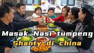 MASAKIN NASI TUMPENG BUAT HADIA ULANG TAHUN AILIN,ADA 8 MACAM SAYUR,DIA SANGAT BAHAGIA