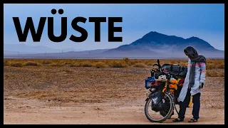 90km durch die iranische Wüste ohne Wasser in glühender Hitze | Fahrrad Weltreise Iran Nr. 103