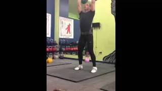 Dennis 43 rep of jerk in 1 min with 2 x 24kg bell