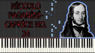 NICCOLO PAGANINI- CAPRICE NO. 24 (Piano tutorial by Tufan) [Synthesia]