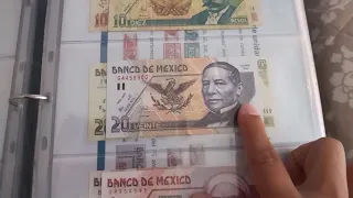 Colección de billetes Banco de México.