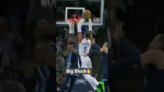 Jaren Jackson Jr WITH THE BIG TIME BLOCK!😤👏| #Shorts