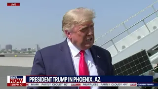 "JOE BIDEN IS A CRIMINAL": Pres. Trump Gets HEATED with Reporters in Arizona
