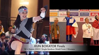 Kun Bokator  Finals 🇵🇭🥇, 🇰🇭🥈,🇮🇩🇲🇲🥉| ♀️ Single Bamboo Shield | Angel Derla 🇵🇭🥇 | SEA Games 2023