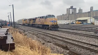 Union Pacific mixed freight after crew change. Fort Worth, TX