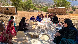 Busy day in wheat field: Baking bread,building a platform,making Curd