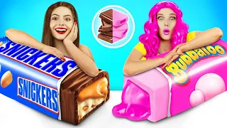 Bubble Gum VS Chocolate Food Challenge | Blowing Giant Bubble Gum Battle by RATATA CHALLENGE