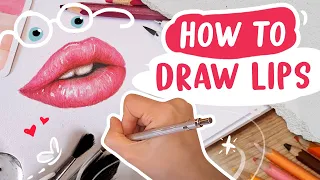 Realistic Drawing with Alcohol Markers | How to DRAW realistic LIPS 💋 Step by Step Drawing
