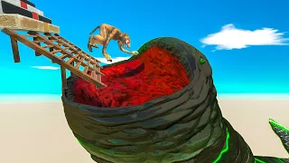 EVADE THE CANNON and DON'T FALL BLOOP'S DEN - Animal Revolt Battle Simulator