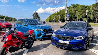 BMW М5f90 800 сил VS BMW s1000rr.КТО КОГО?ШАШКИ НА X5M!