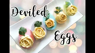DEVILLED EGGS | Pastel Eggs | How to make ROSE Deviled Eggs | Easter Recipes | Starter Recipes